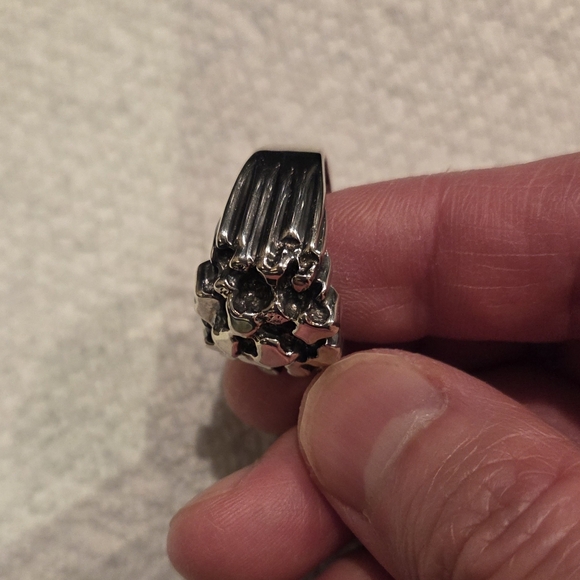 Sterling Silver 925 Textured Ring, Size 10 - Picture 2 of 7